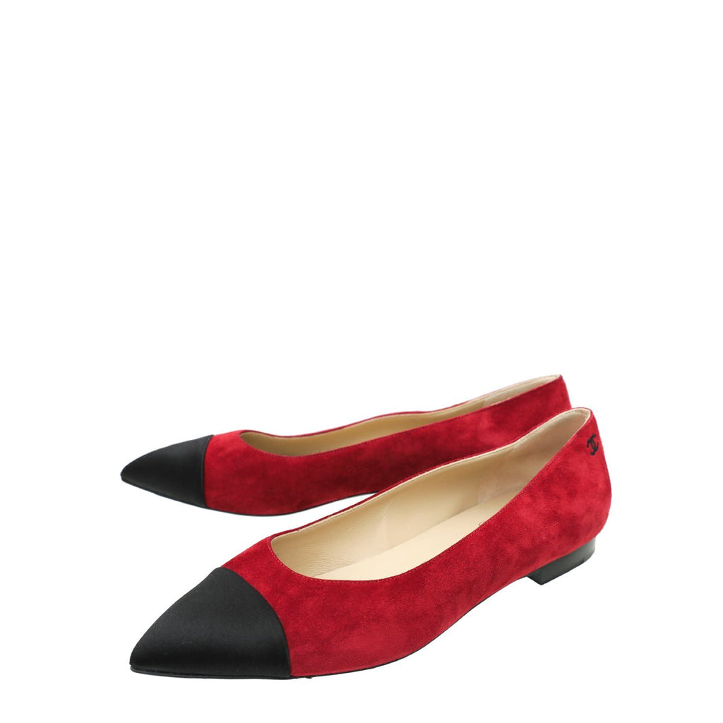 Chanel Bicolor Cap Toe Gabrielle Ballerina Flats 40