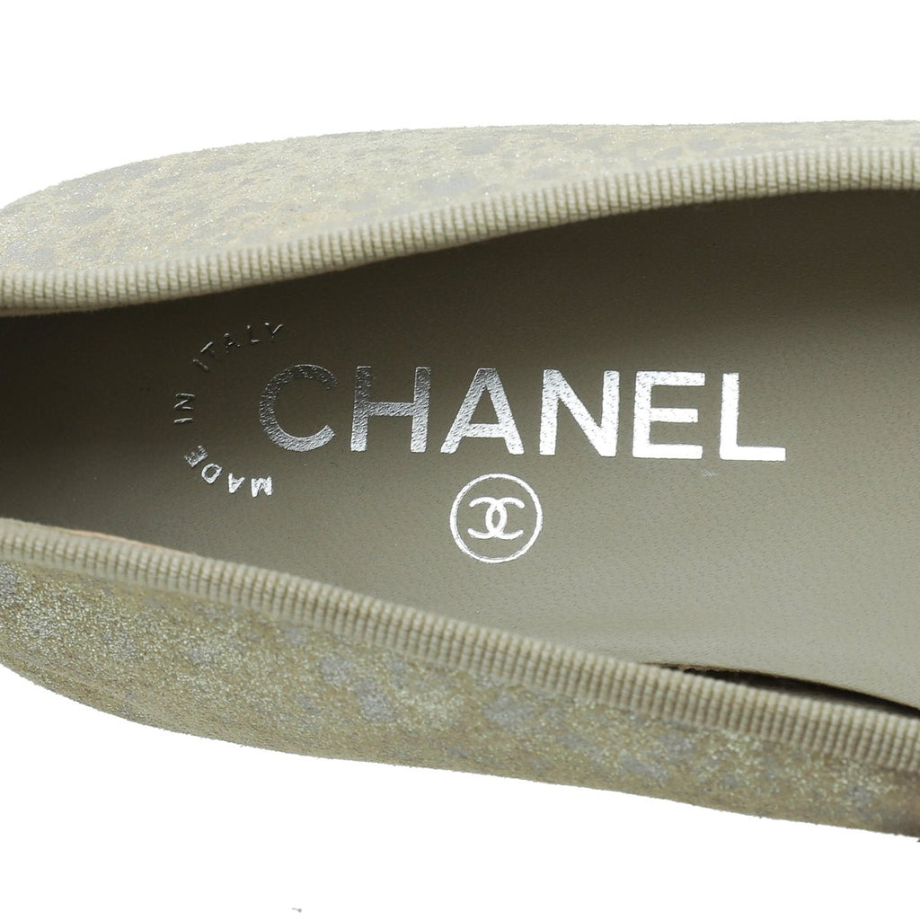Chanel Bicolor CC Cap Toe Ballet Flats 37.5