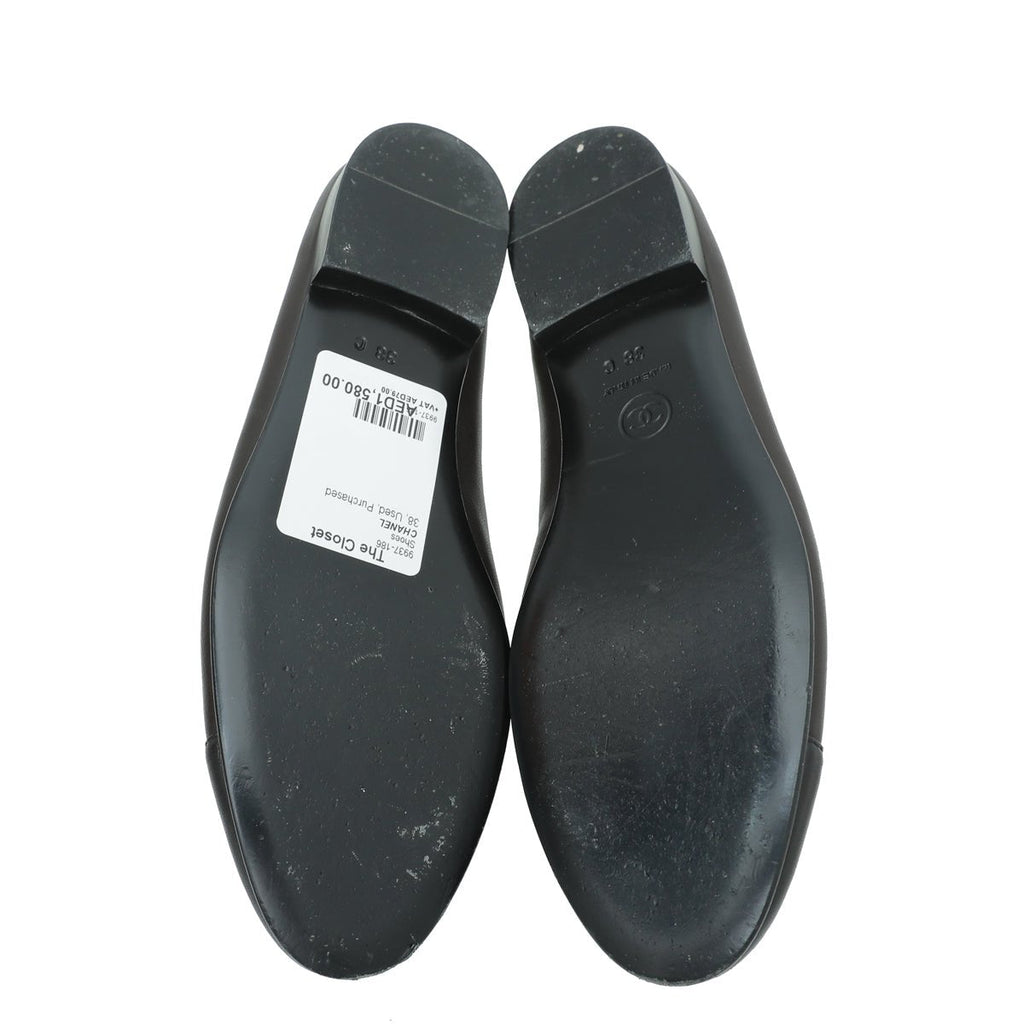 Chanel Bicolor CC Cap Toe Ballet Flats 38