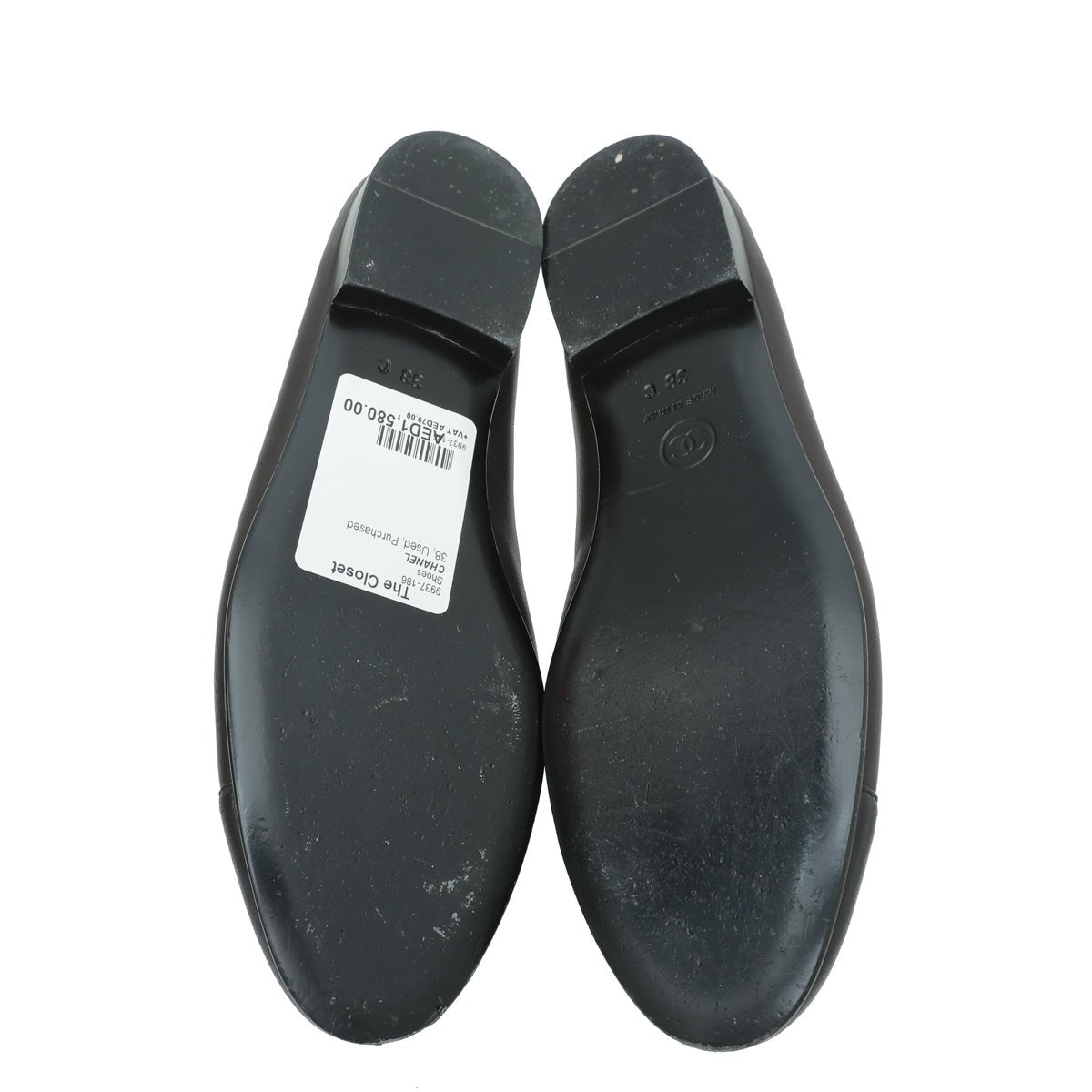 Chanel Bicolor CC Cap Toe Ballet Flats 38