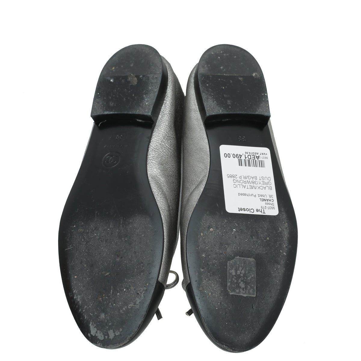 Chanel Bicolor CC Cap Toe Ballet Flats 38