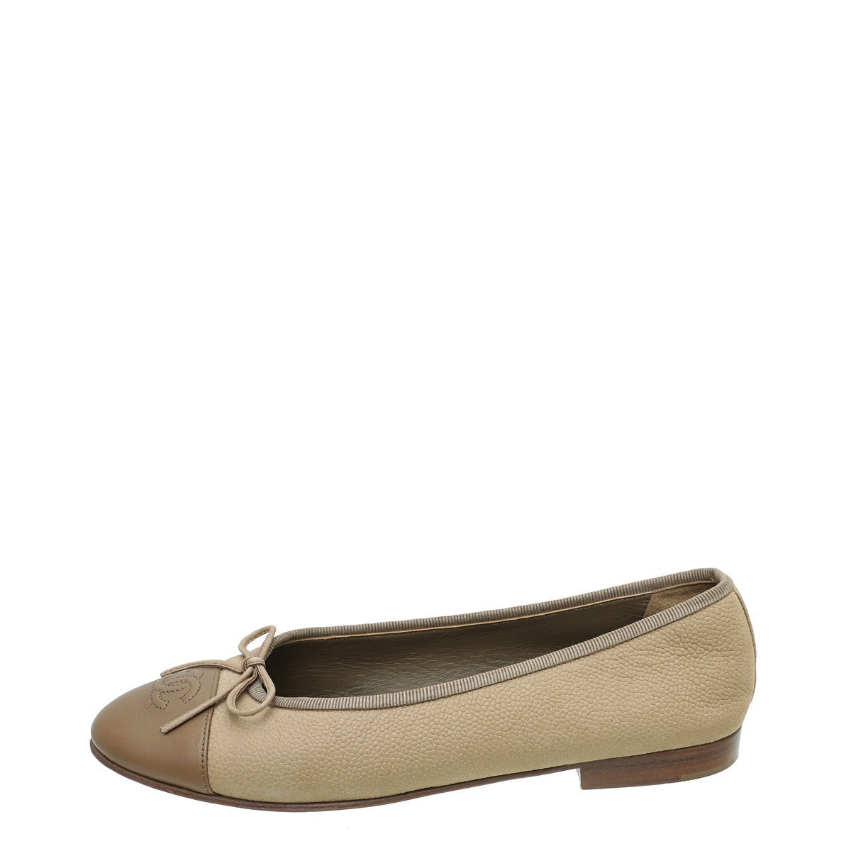 Chanel Bicolor CC Cap Toe Ballet Flats 38