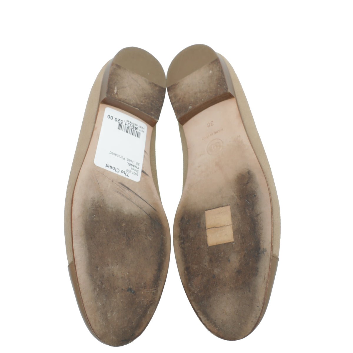 Chanel Bicolor CC Cap Toe Ballet Flats 38