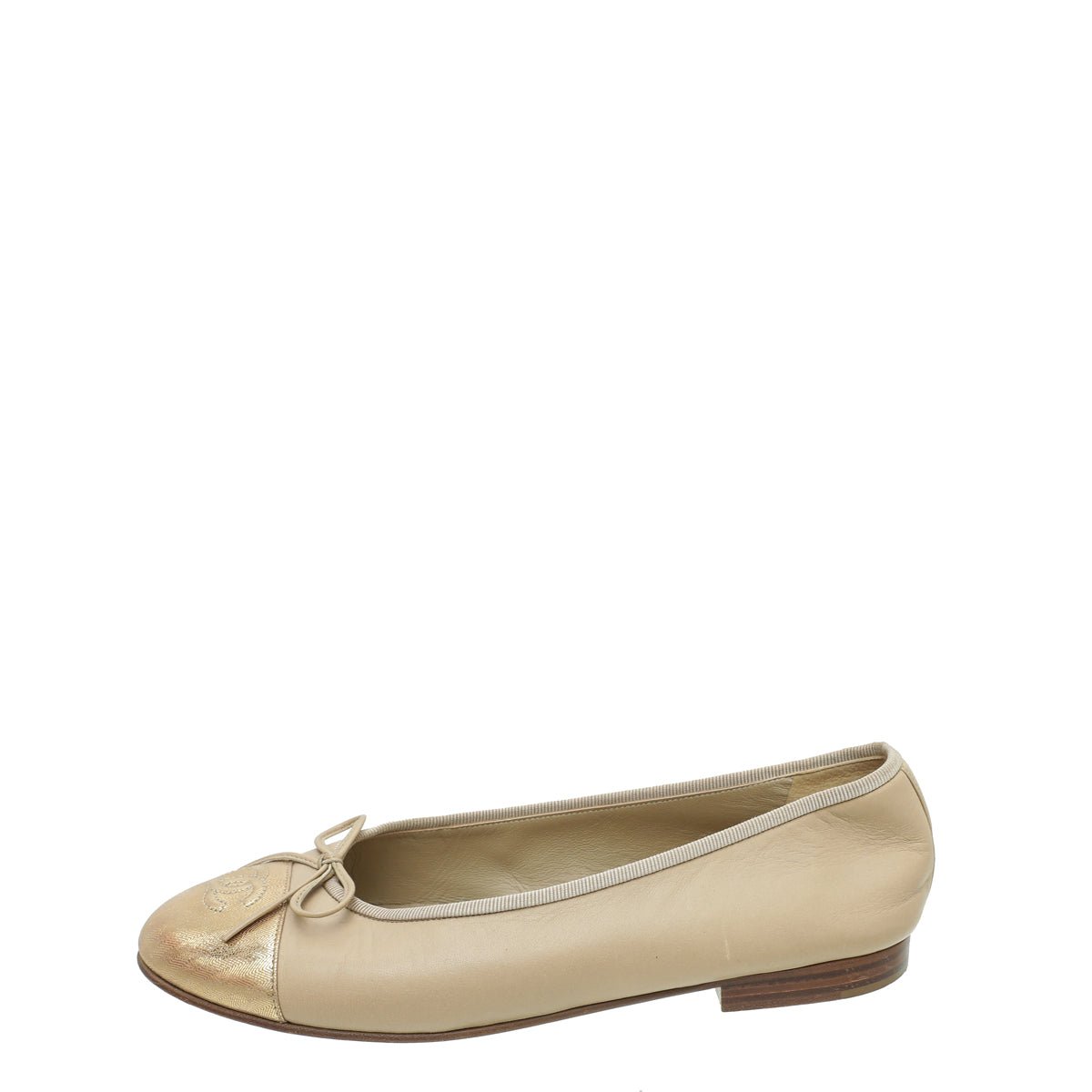 Chanel Bicolor CC Cap Toe Ballet Flats 38
