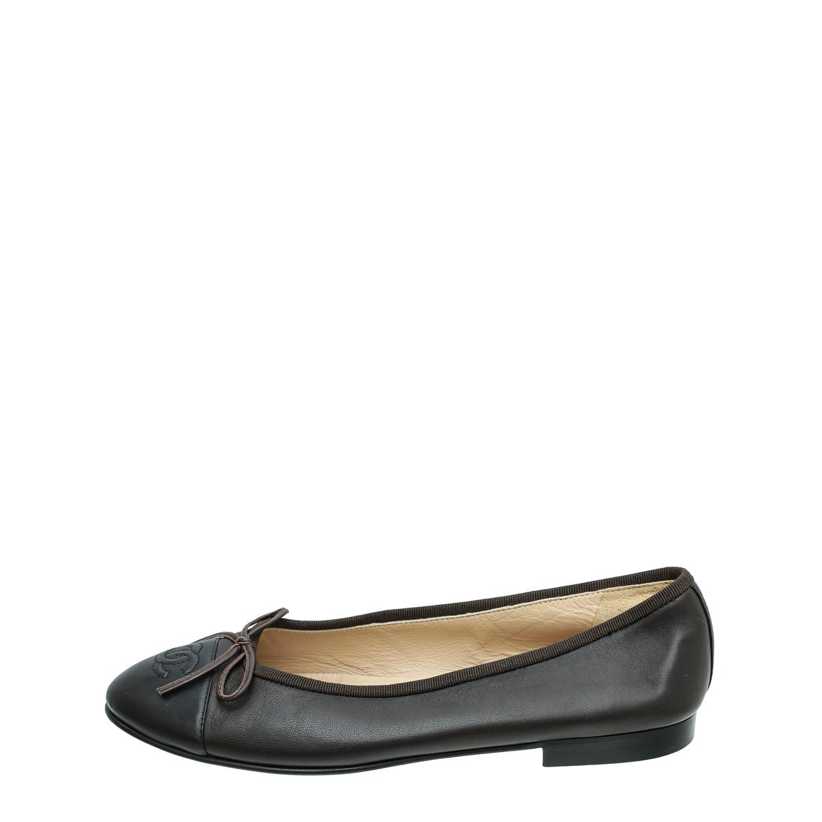 Chanel Bicolor CC Cap Toe Ballet Flats 38