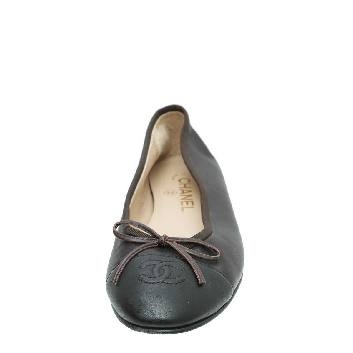 Chanel Bicolor CC Cap Toe Ballet Flats 38