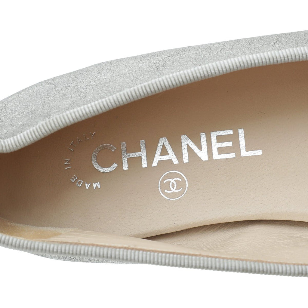 Chanel Bicolor CC Cap Toe Ballet Flats 38