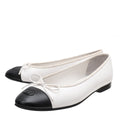 Chanel Bicolor CC Cap Toe Bow Ballerina 38