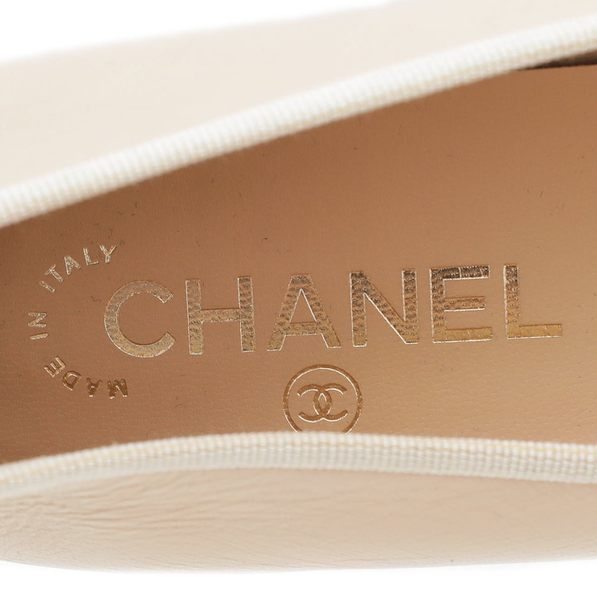 Chanel Bicolor CC Cap Toe Bow Flat Ballerina 39