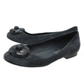 Chanel Bicolor CC Cap Toe Camellia Flat Ballerina 37.5