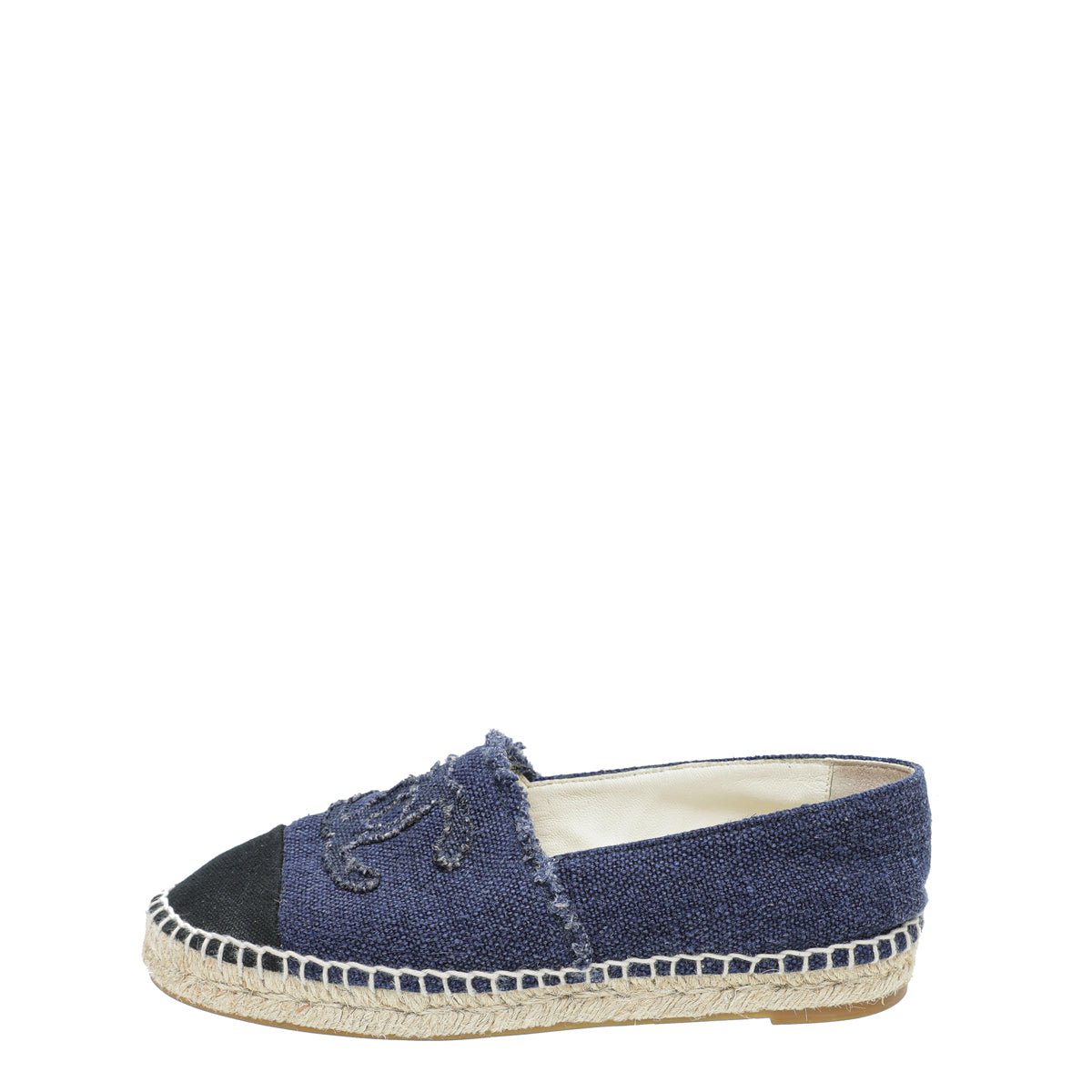Chanel Bicolor CC Cap Toe Canvas Espadrille 35
