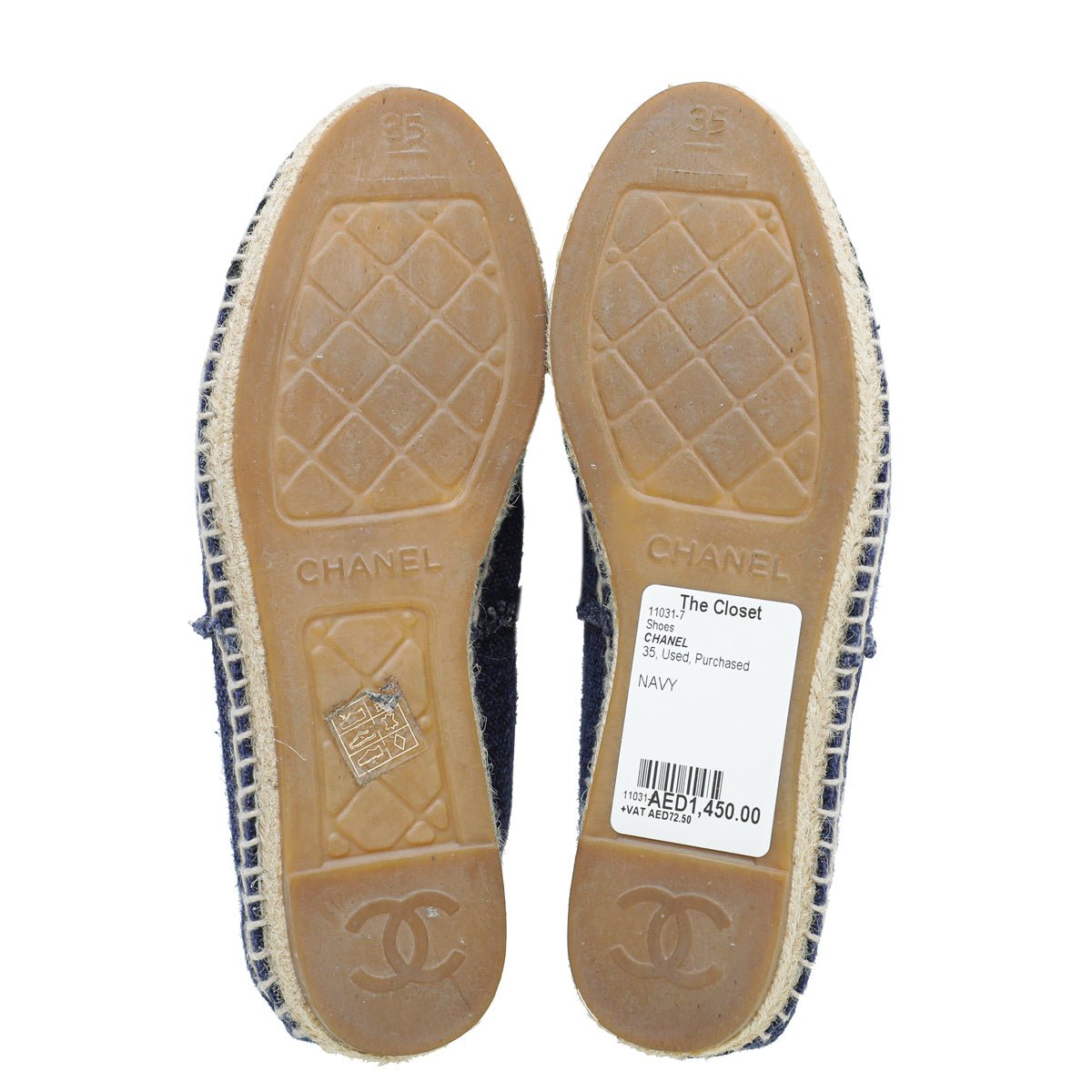 Chanel Bicolor CC Cap Toe Canvas Espadrille 35
