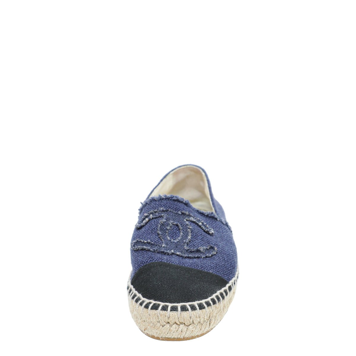 Chanel Bicolor CC Cap Toe Canvas Espadrille 35