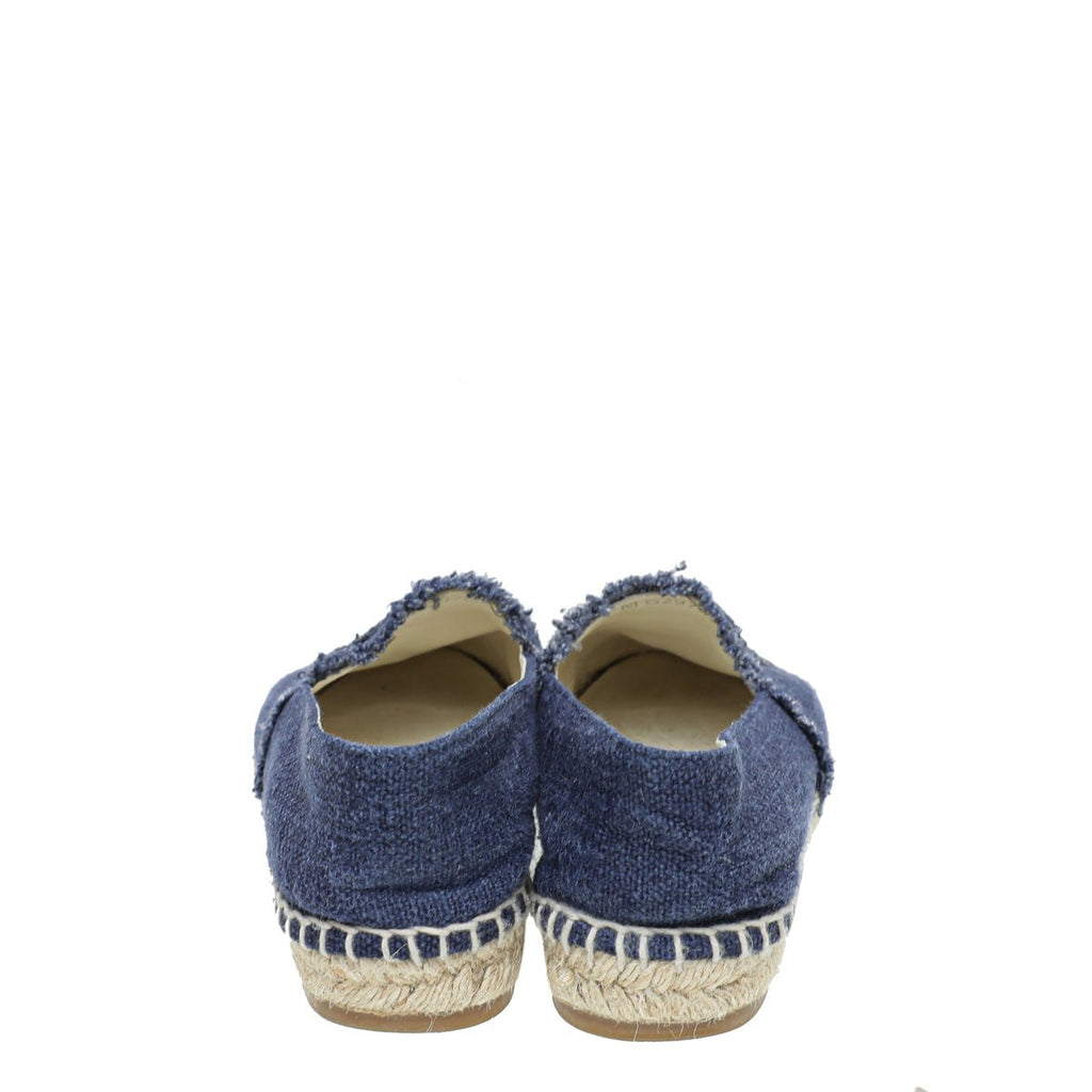 Chanel Bicolor CC Cap Toe Canvas Espadrille 35