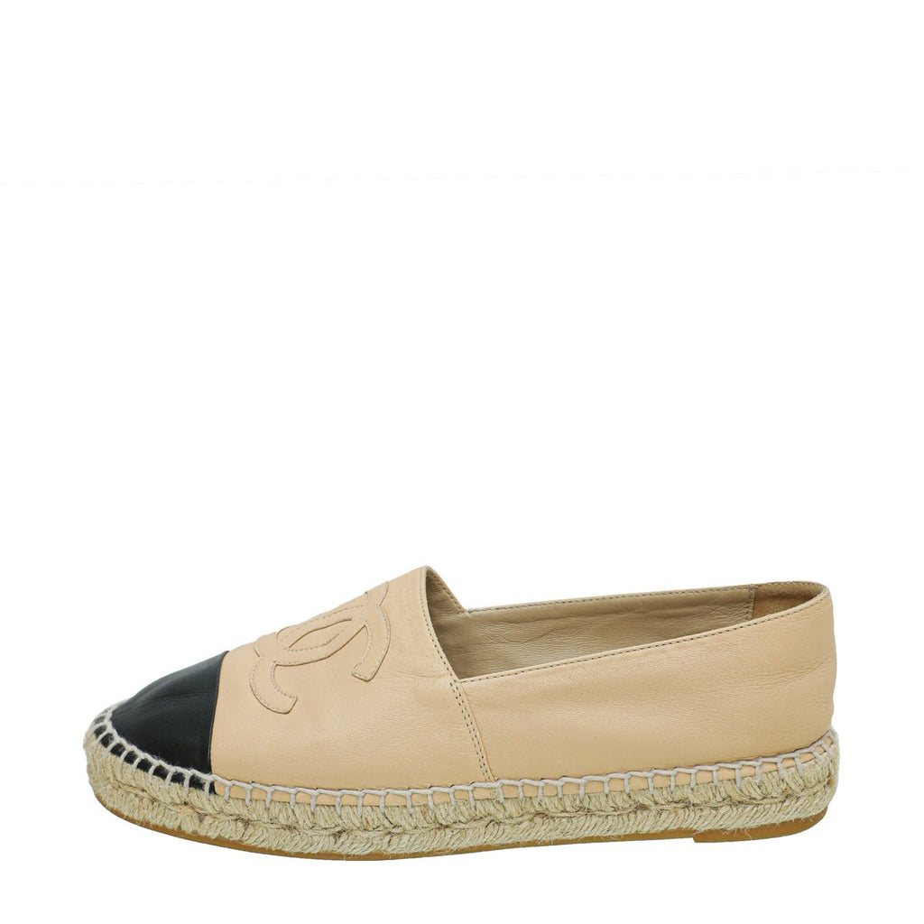Chanel Bicolor CC Cap Toe Espadrille 38