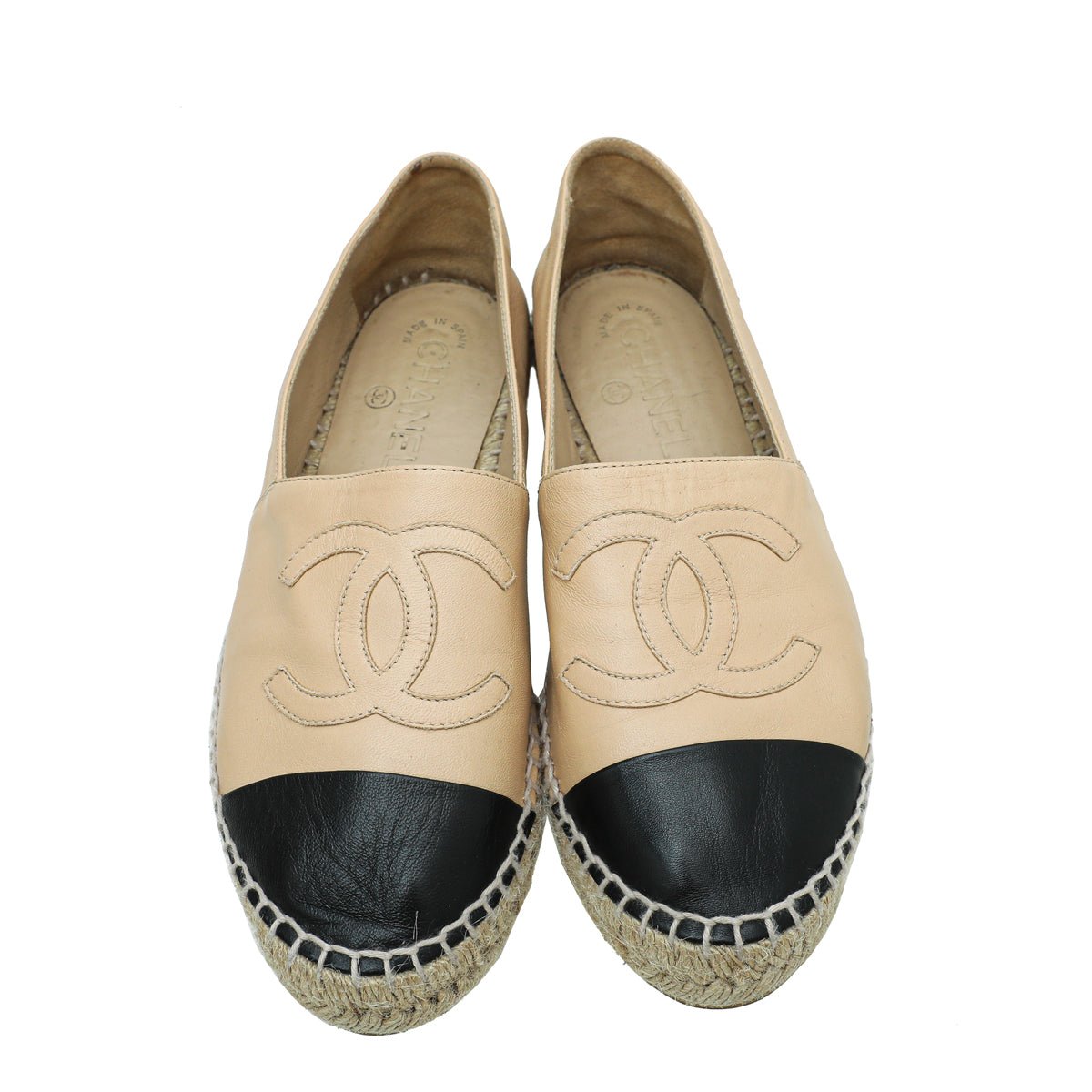Chanel Bicolor CC Cap Toe Espadrille 38