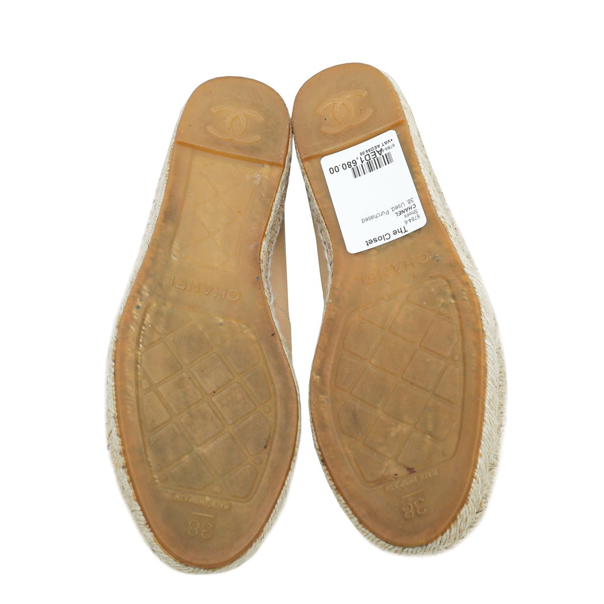 Chanel Bicolor CC Cap Toe Espadrille 38