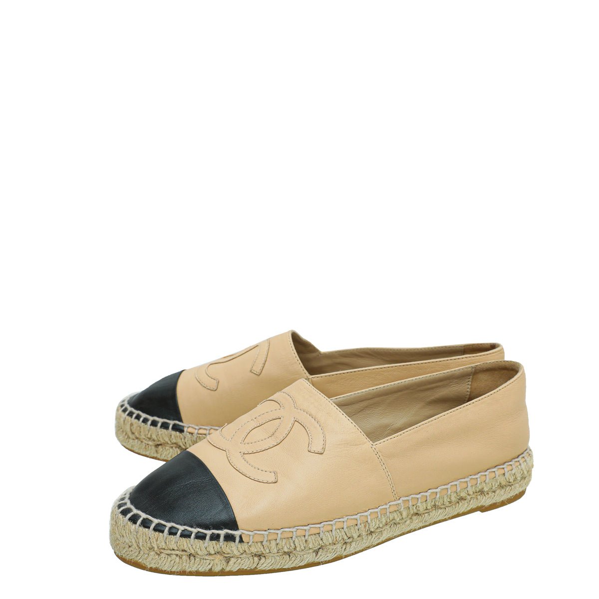 Chanel Bicolor CC Cap Toe Espadrille 38