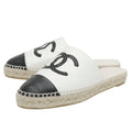 Chanel Bicolor CC Cap Toe Espadrille Mules 38
