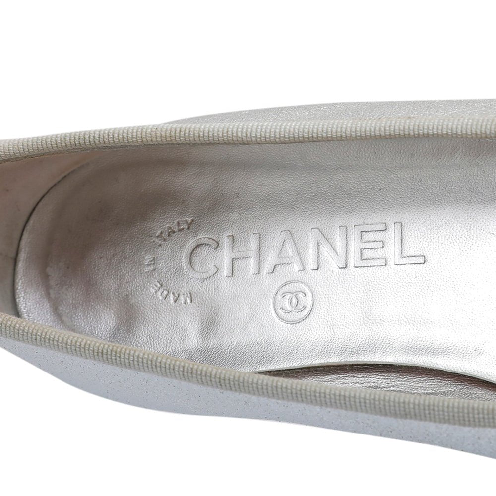 Chanel Bicolor CC Cap Toe Flat Ballerina 38