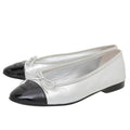 Chanel Bicolor CC Cap Toe Flat Ballerina 38