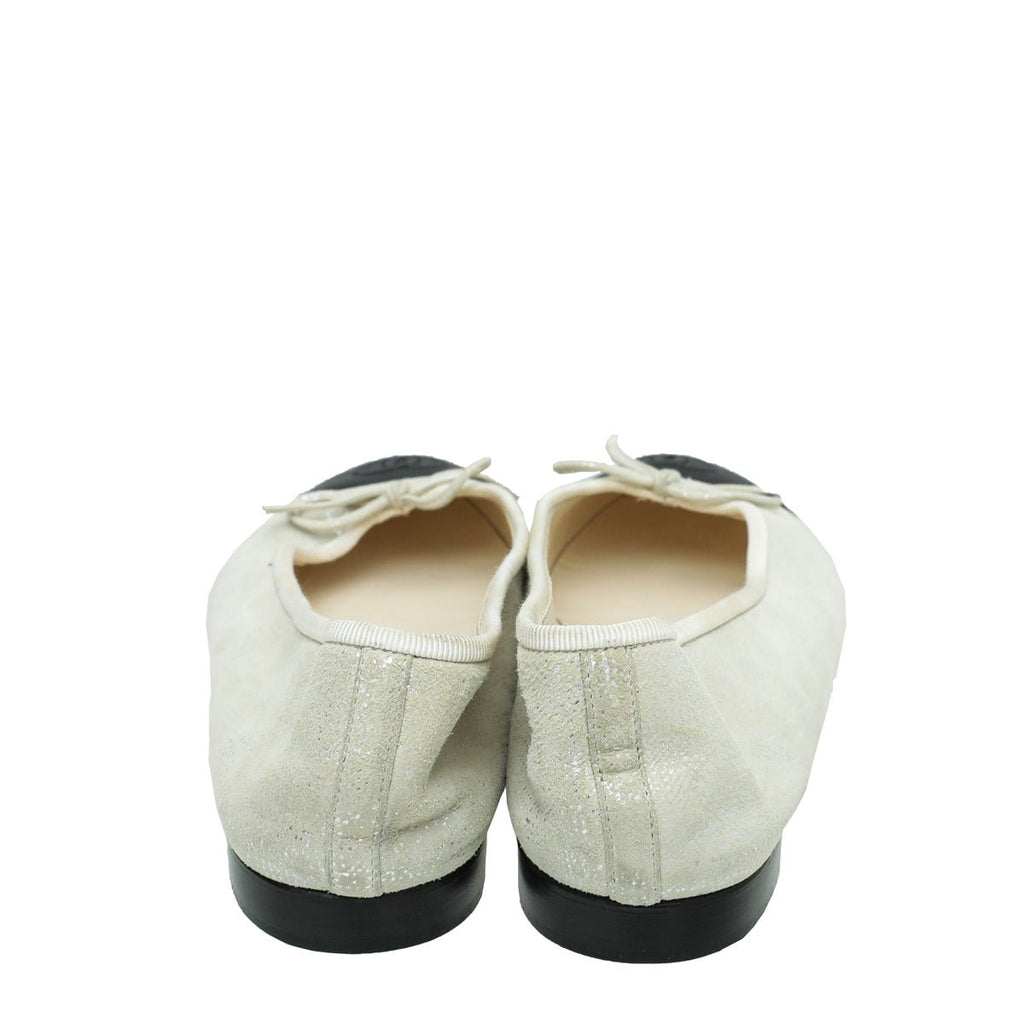 Chanel Bicolor CC Cap Toe Flat Ballet 38