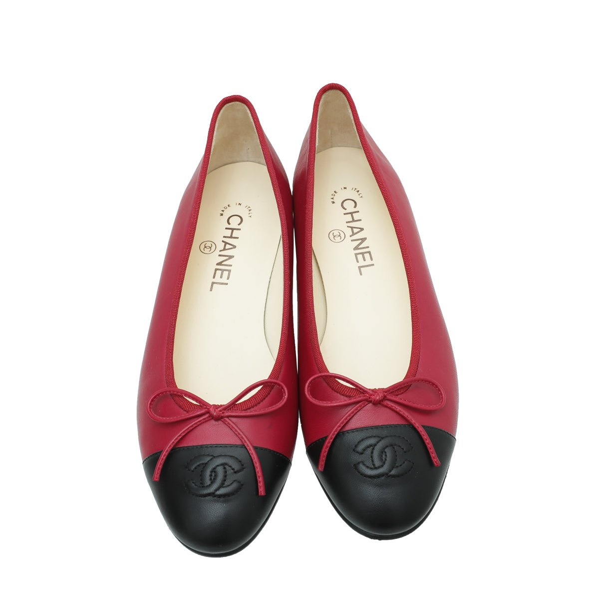 Chanel Bicolor CC Cap Toe Flat Ballet 38