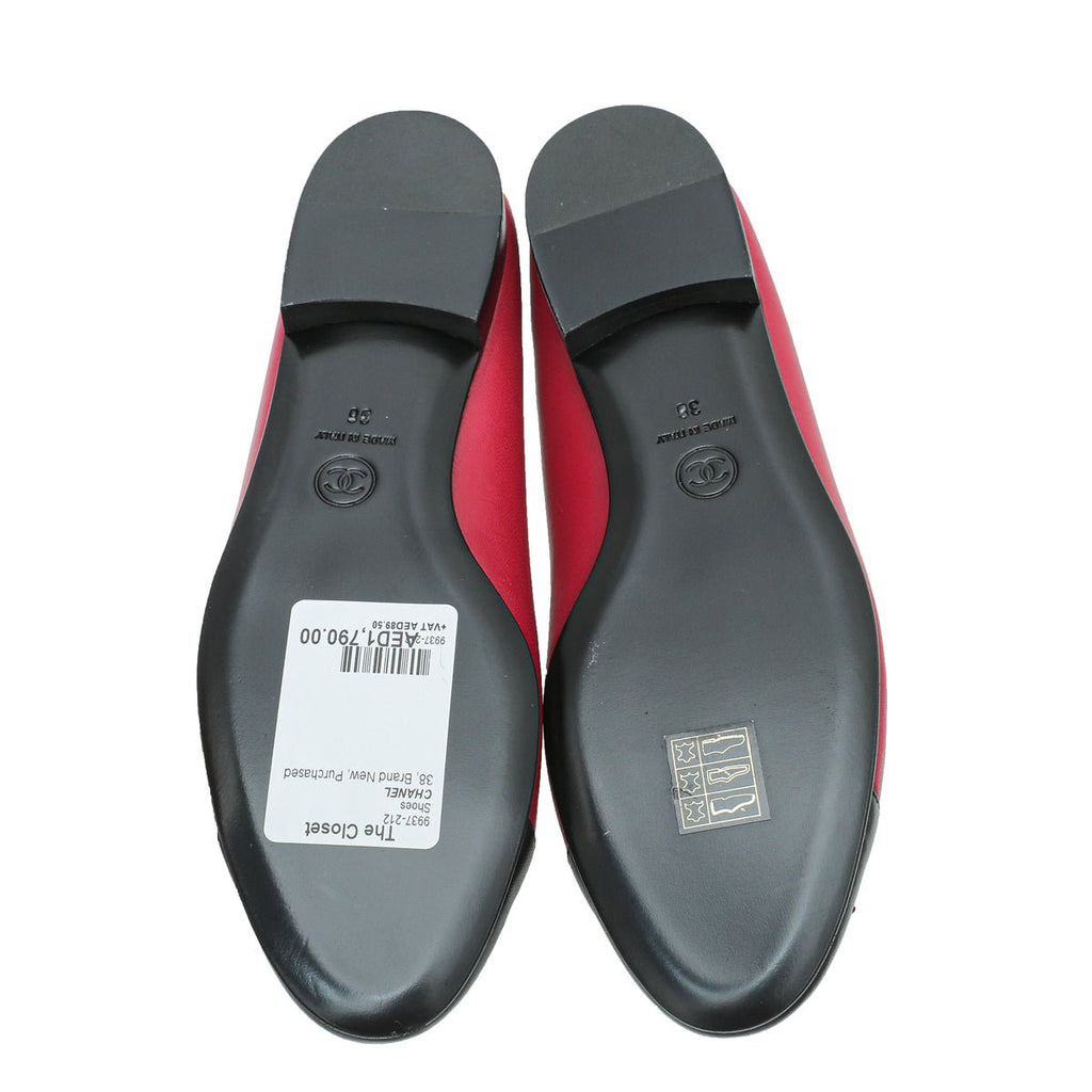 Chanel Bicolor CC Cap Toe Flat Ballet 38