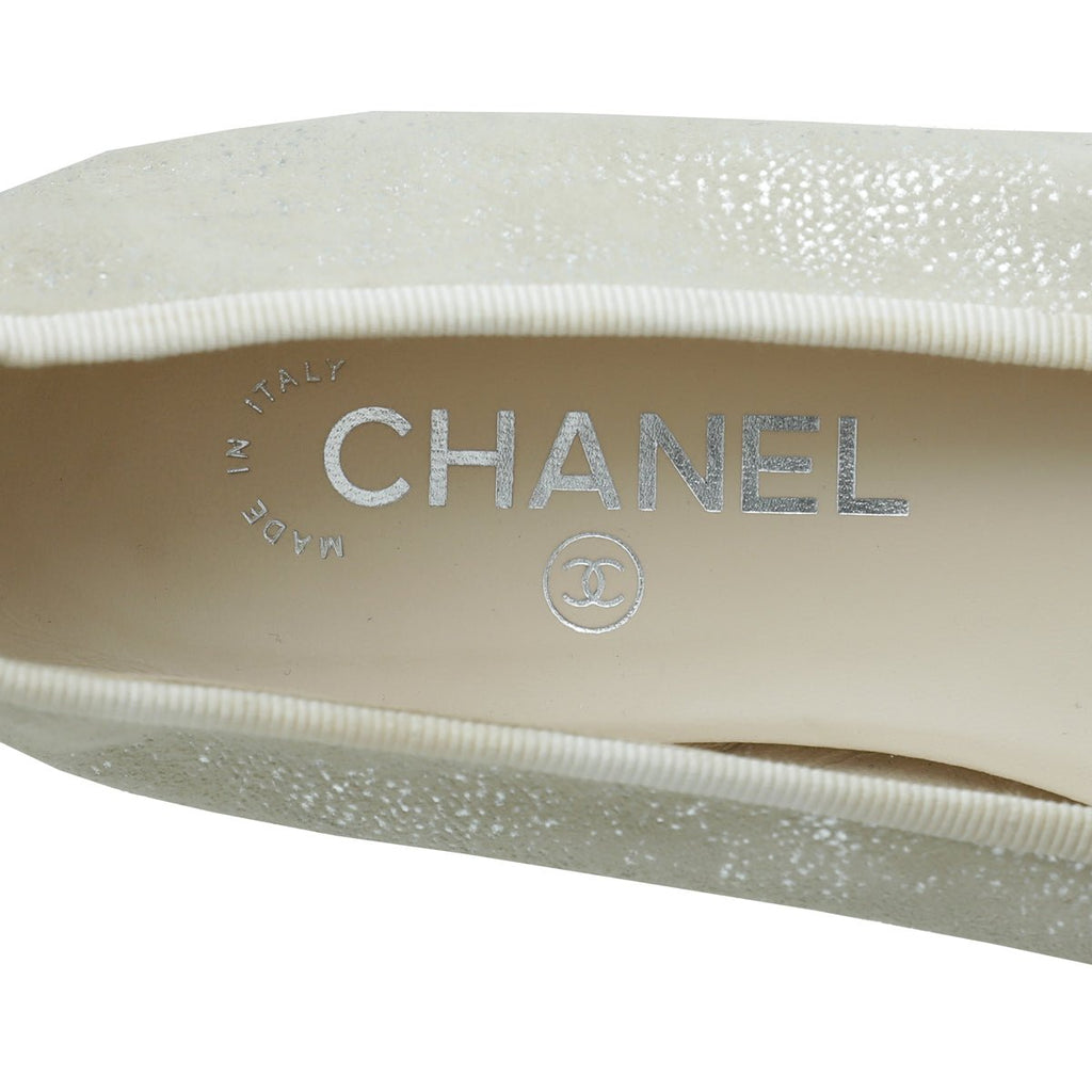 Chanel Bicolor CC Cap Toe Flat Ballet 38