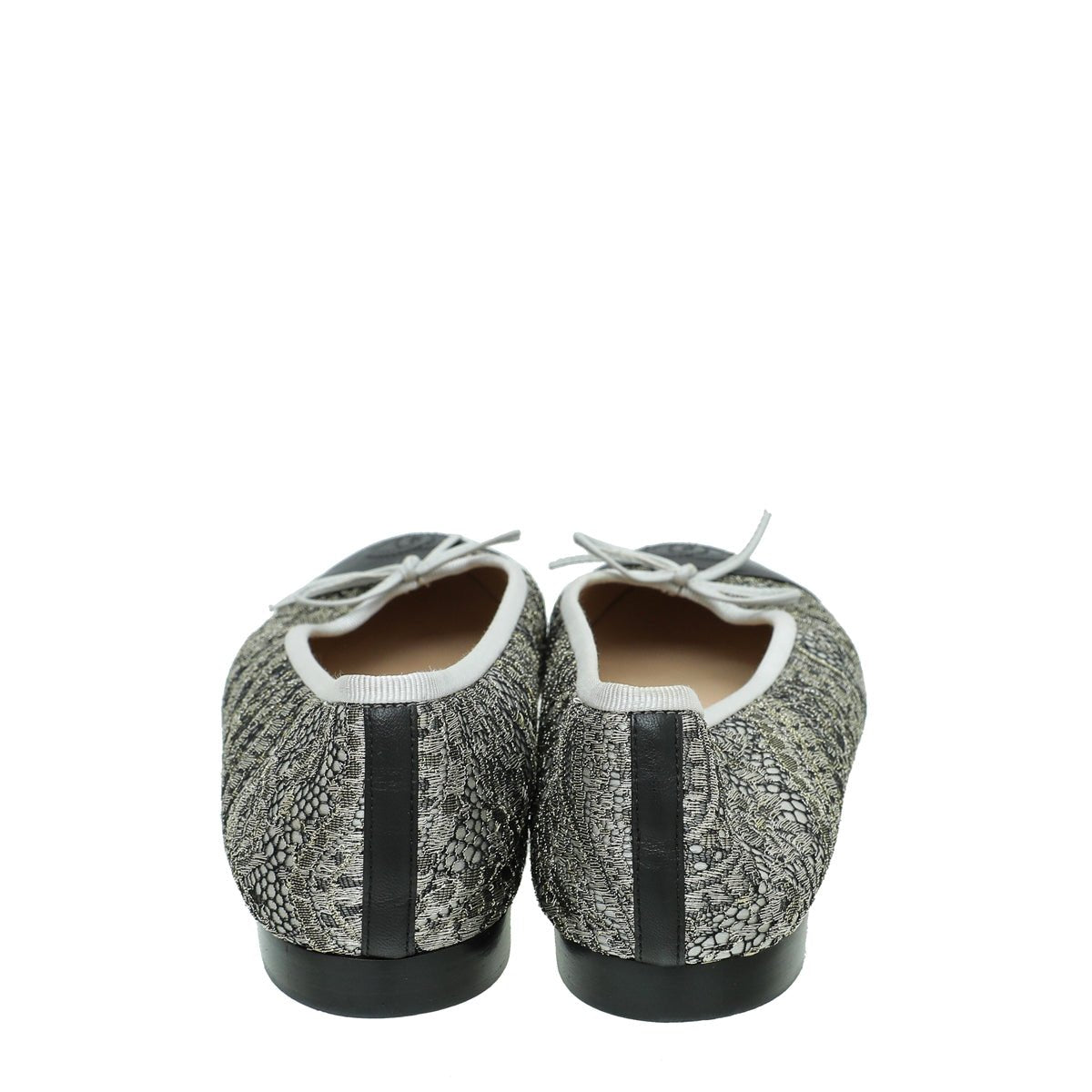 Chanel Bicolor CC Cap Toe Lace Flat Ballet 38