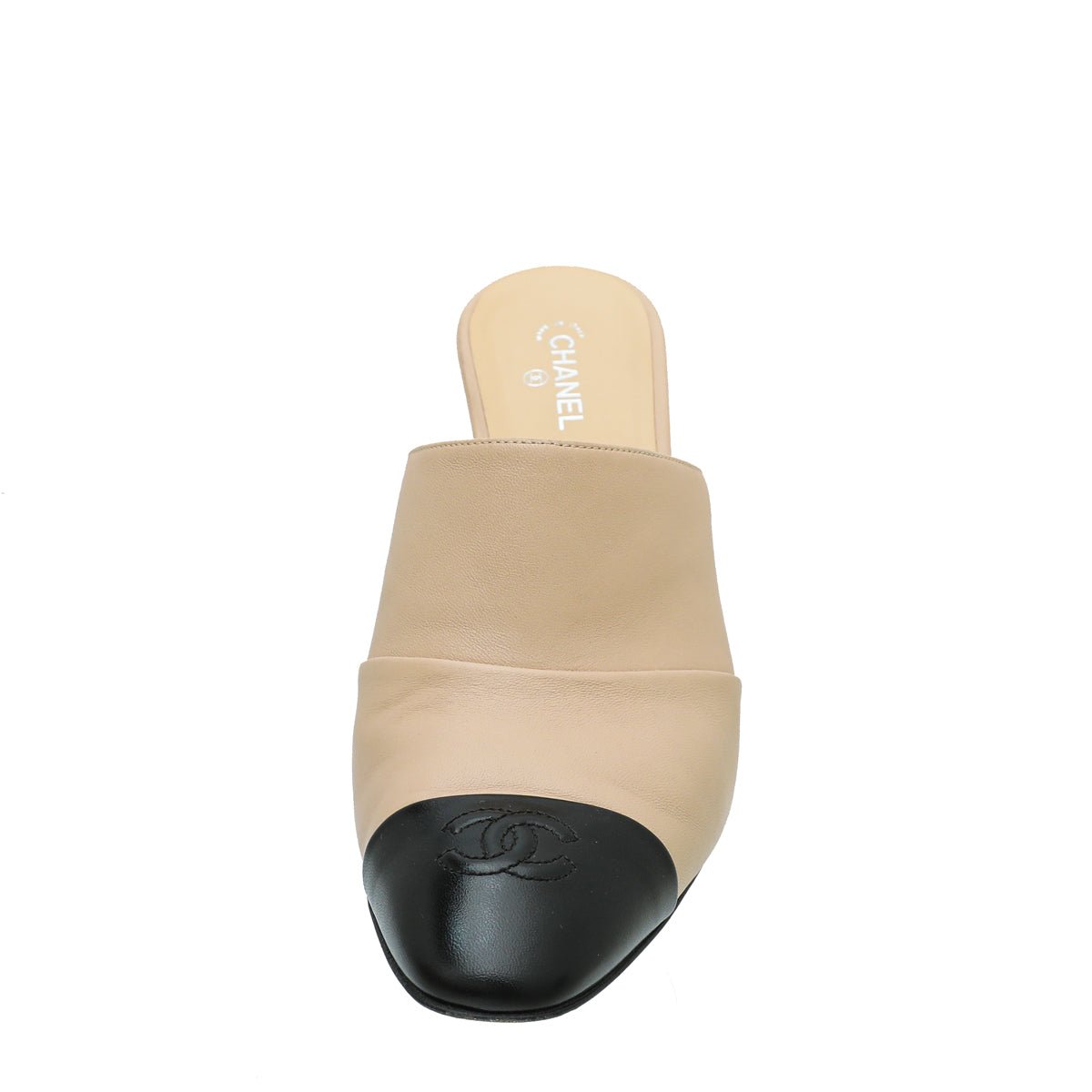 Chanel Bicolor CC Cap Toe Lambskin Mules 41