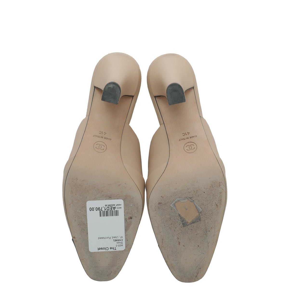 Chanel Bicolor CC Cap Toe Lambskin Mules 41