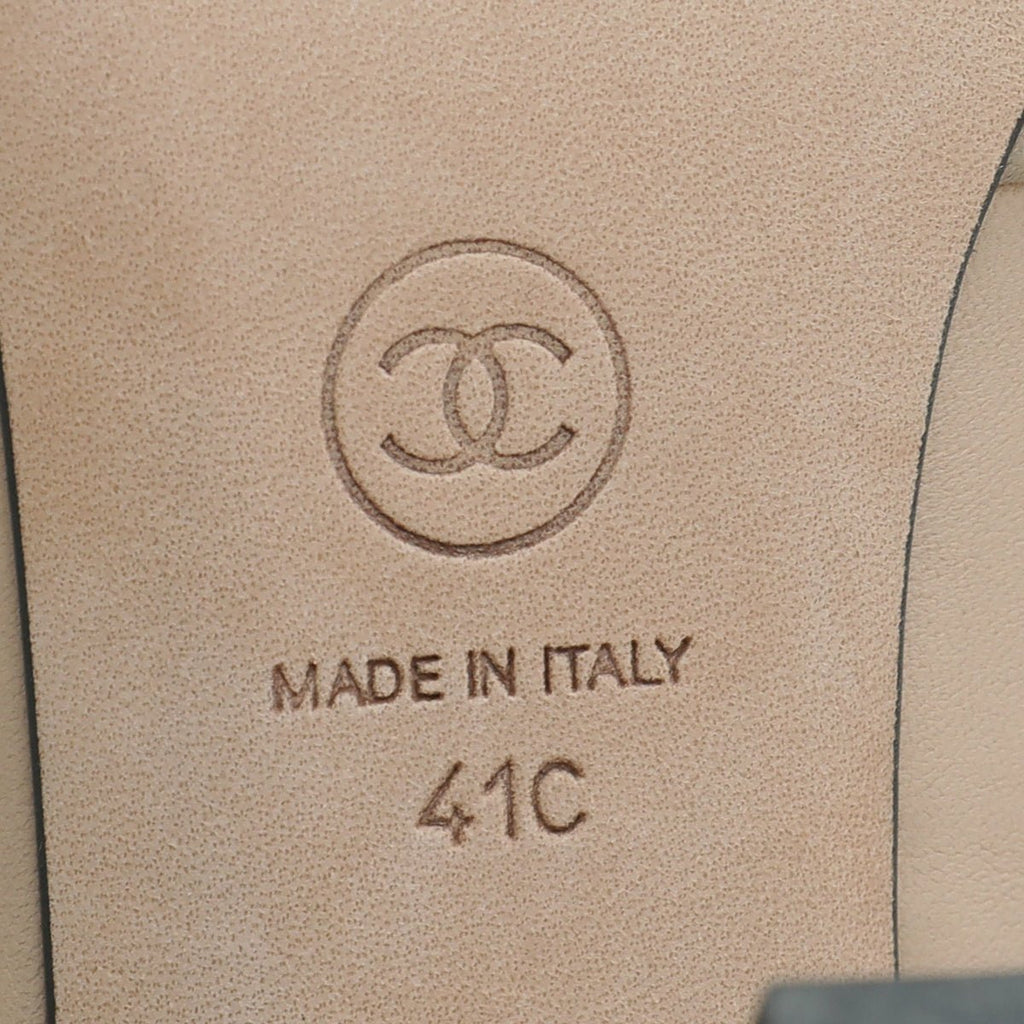 Chanel Bicolor CC Cap Toe Lambskin Mules 41