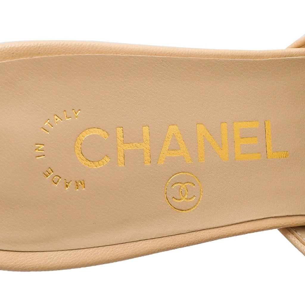Chanel Bicolor CC Cap Toe Mules 37
