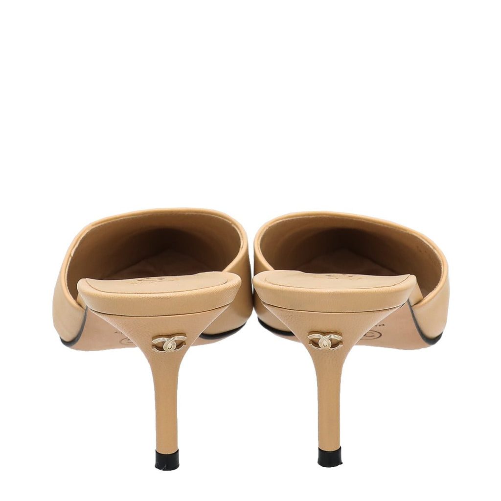 Chanel Bicolor CC Cap Toe Mules 37