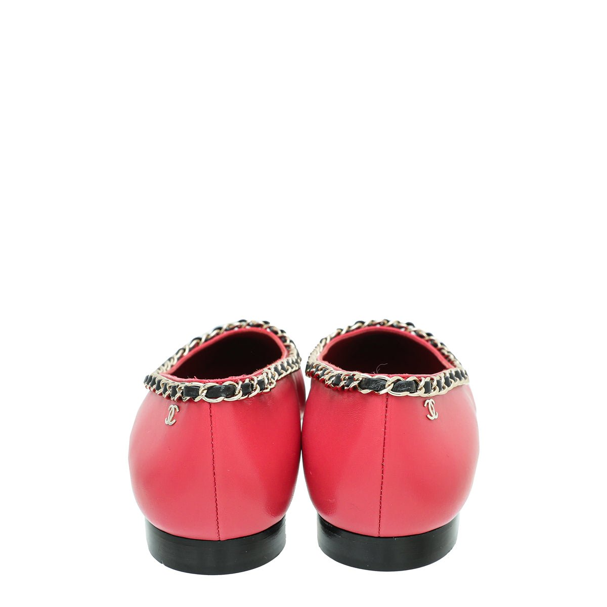 Chanel Bicolor CC Cap Toe Pointed Chain Flat Ballet 39.5