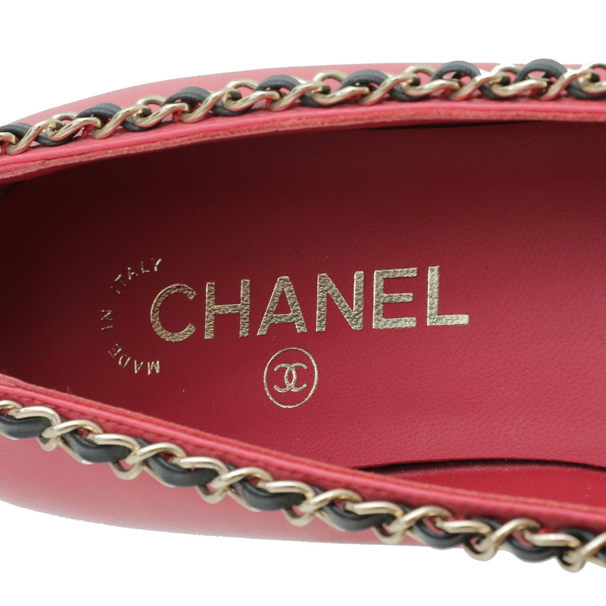 Chanel Bicolor CC Cap Toe Pointed Chain Flat Ballet 39.5