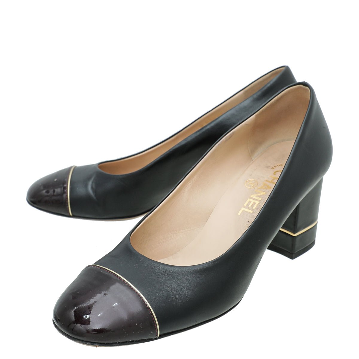 Chanel Bicolor CC Cap Toe Pump 38.5
