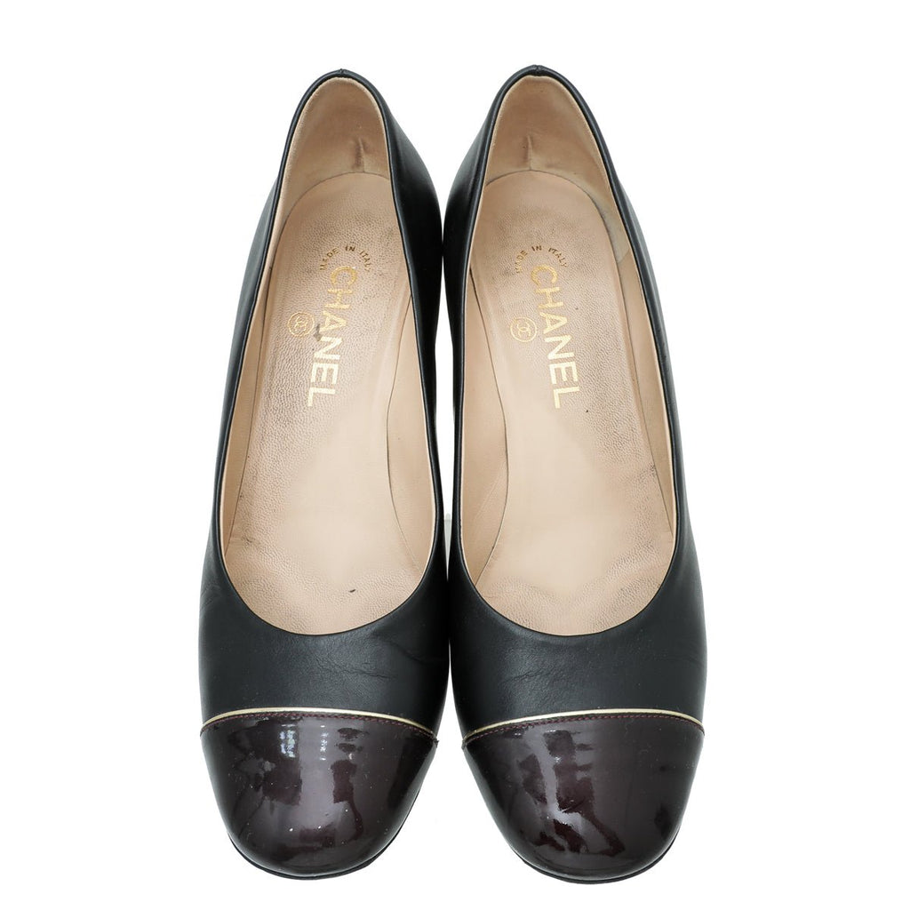 Chanel Bicolor CC Cap Toe Pump 38.5