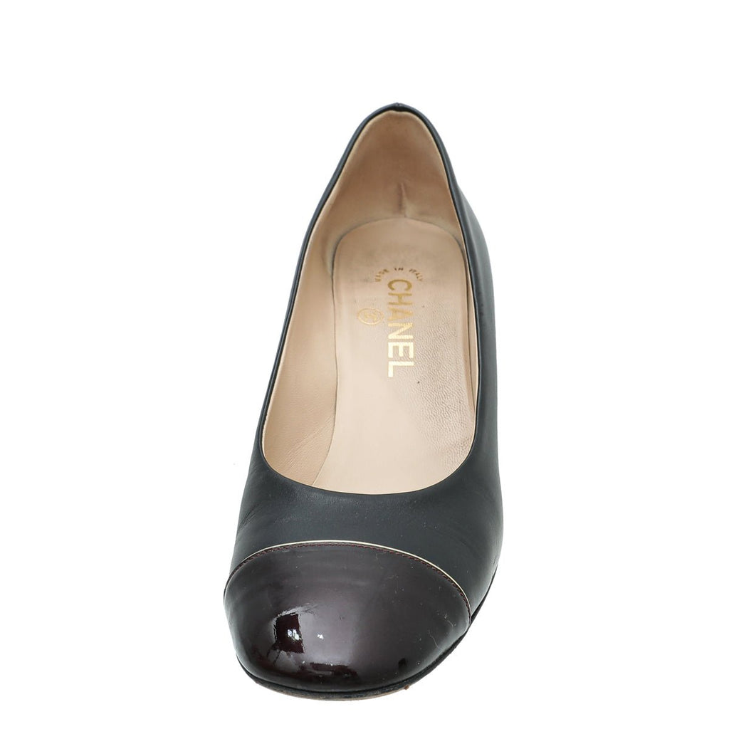 Chanel Bicolor CC Cap Toe Pump 38.5