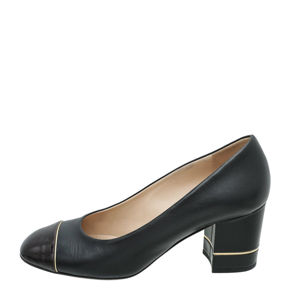 Chanel Bicolor CC Cap Toe Pump 38.5