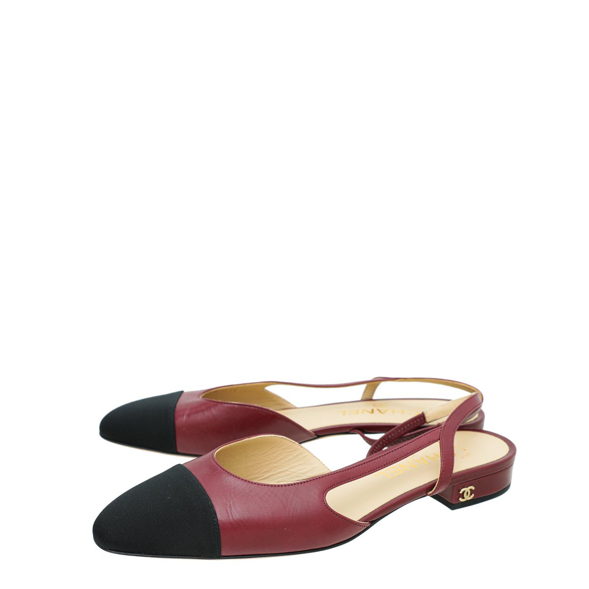 Chanel Bicolor CC Cap Toe Slingback 37.5