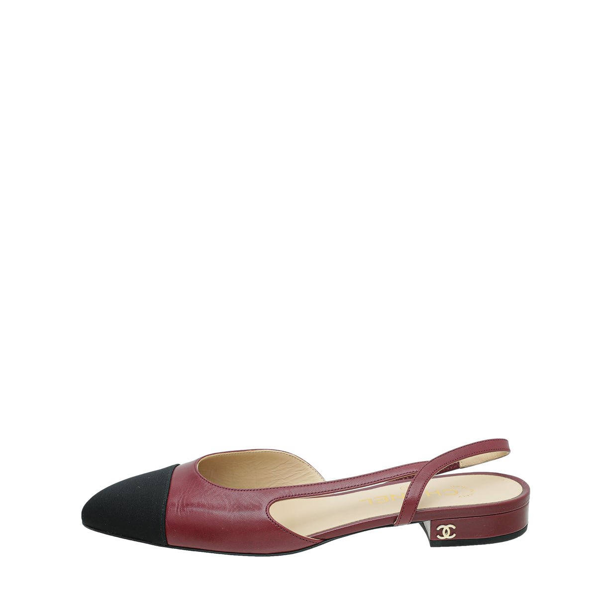 Chanel Bicolor CC Cap Toe Slingback 37.5