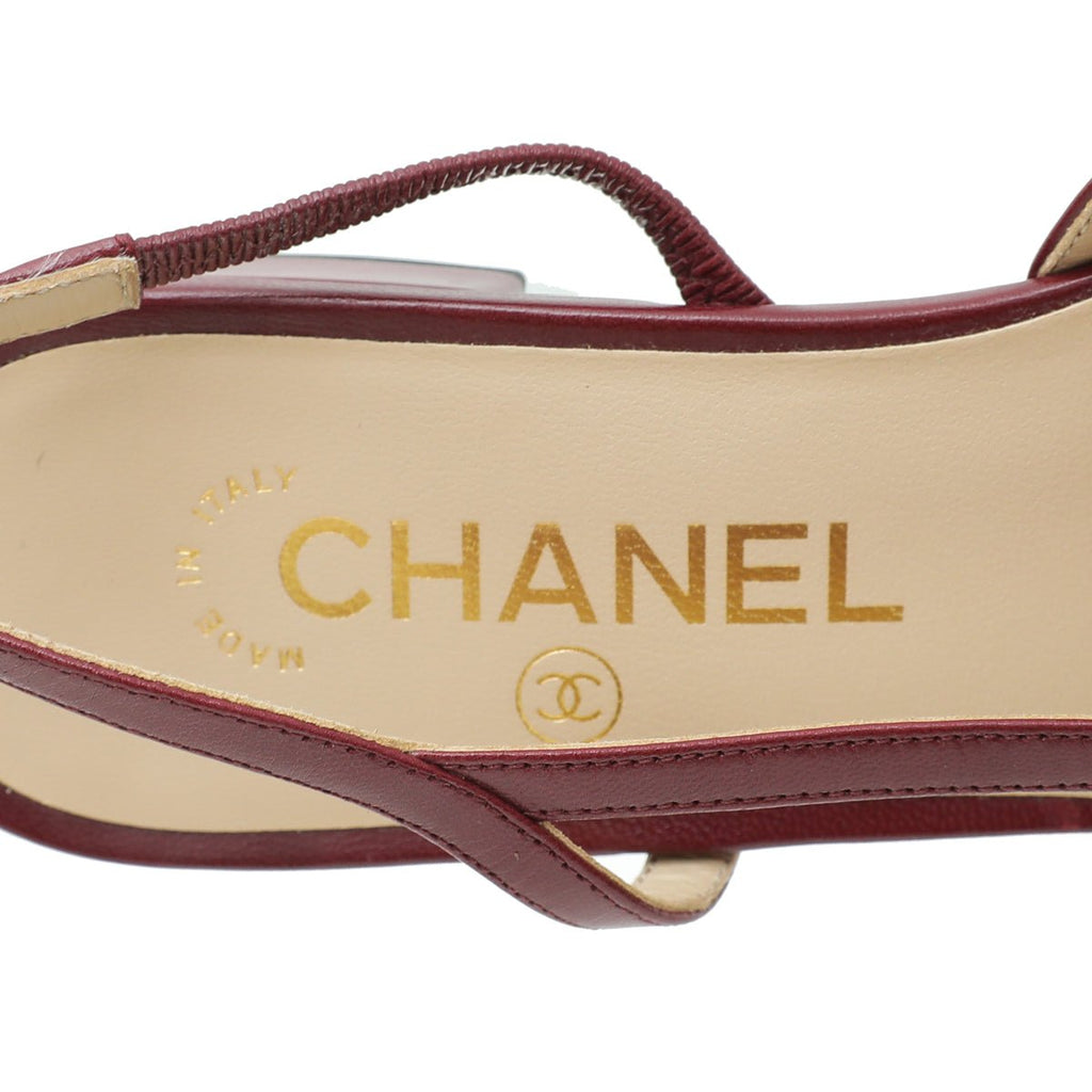 Chanel Bicolor CC Cap Toe Slingback 37.5