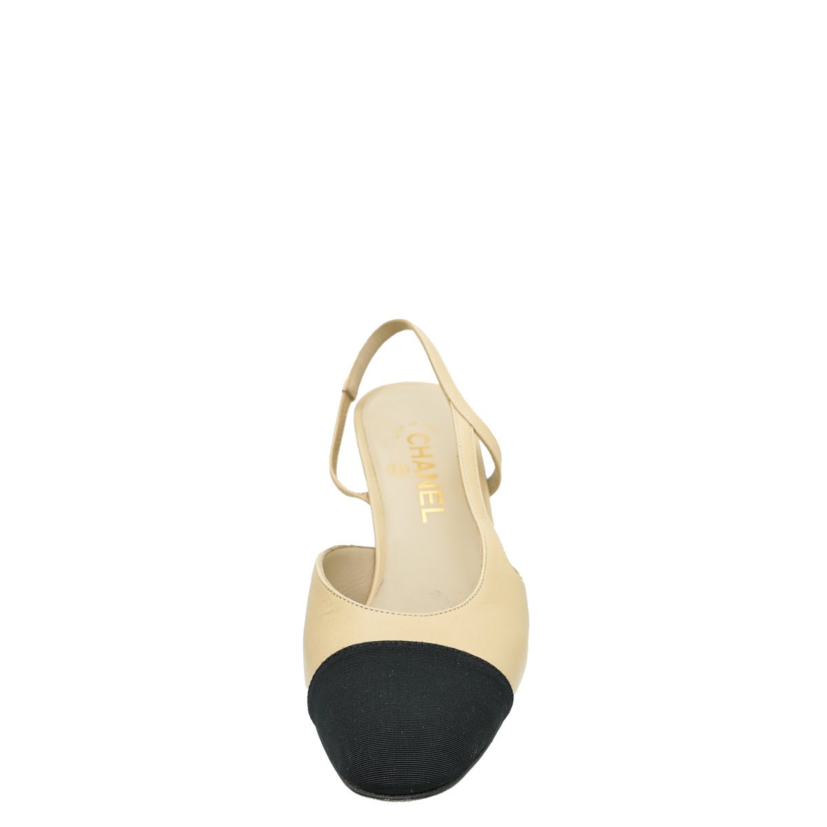 Chanel Bicolor CC Cap Toe Slingback 39