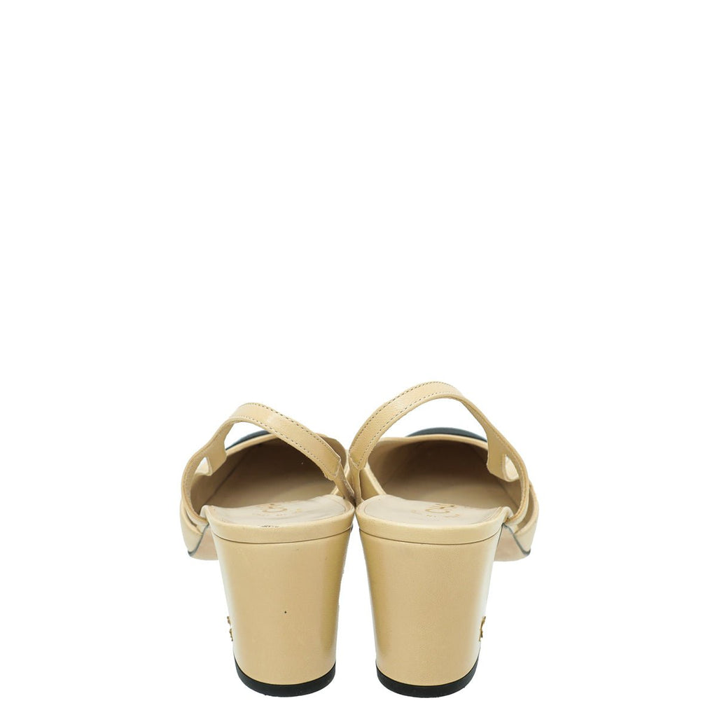 Chanel Bicolor CC Cap Toe Slingback 39