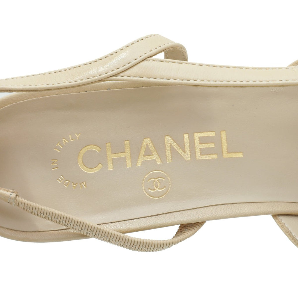 Chanel Bicolor CC Cap Toe Slingback 39