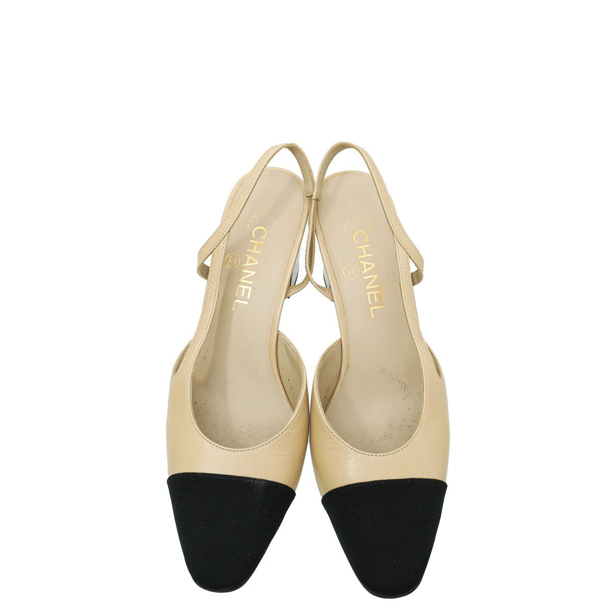 Chanel Bicolor CC Cap Toe Slingback 39