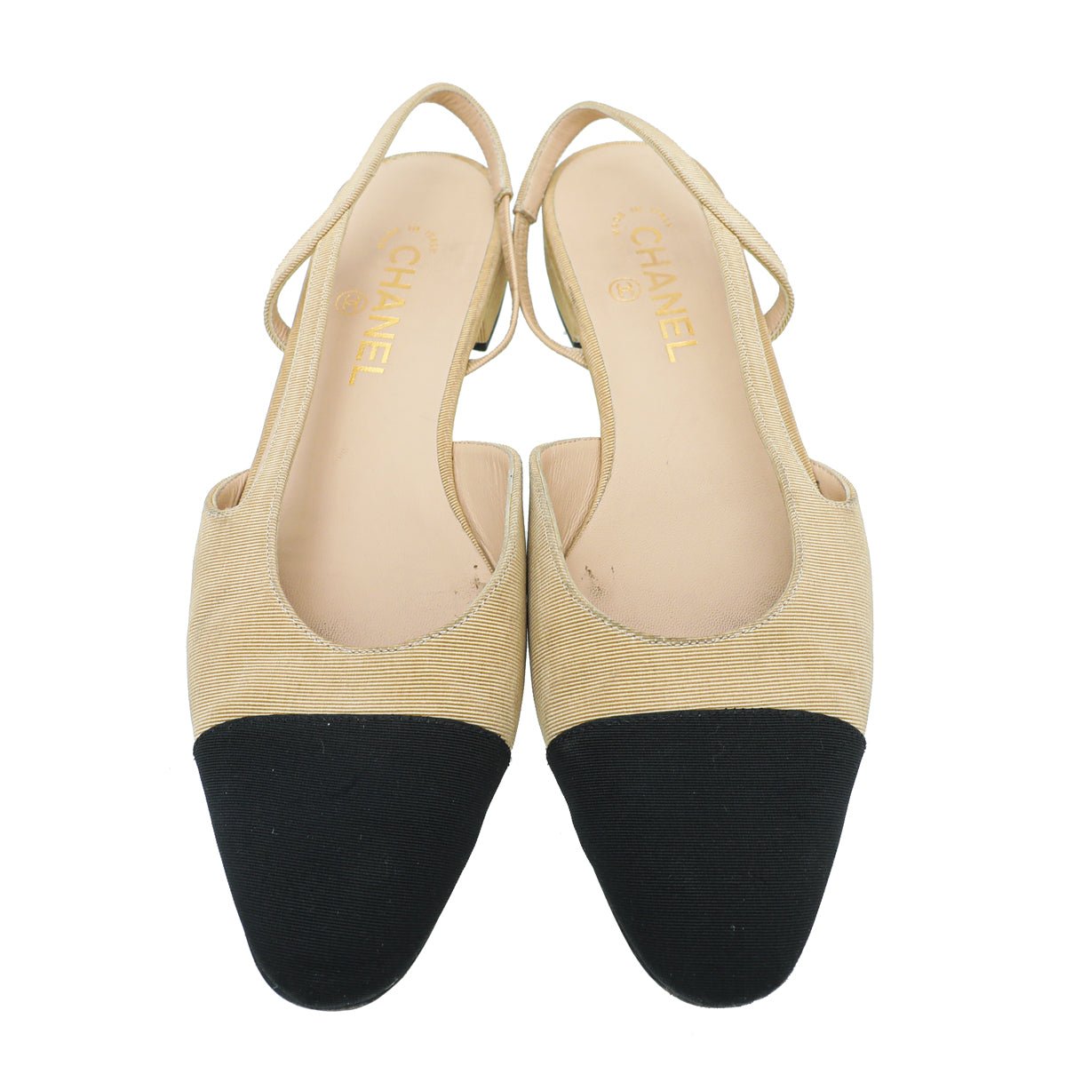 Chanel Bicolor CC Cap Toe Slingback Pump 40