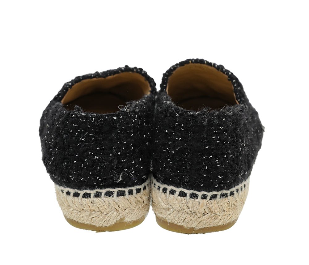 Chanel Bicolor CC Cap Toe Tweed Espadrille 39